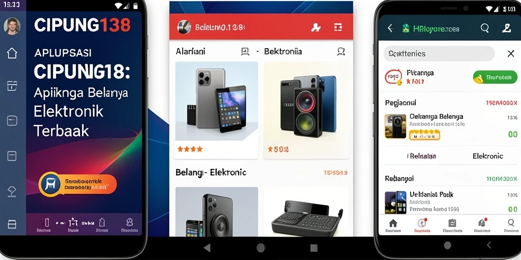 Tampilan antarmuka aplikasi CIPUNG138 untuk belanja elektronik.