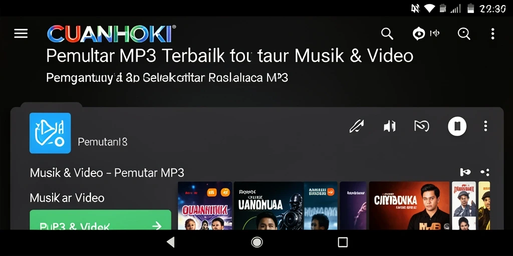 Tampilan antarmuka CUANHOKI dengan fitur Pemutar MP3 yang intuitif.