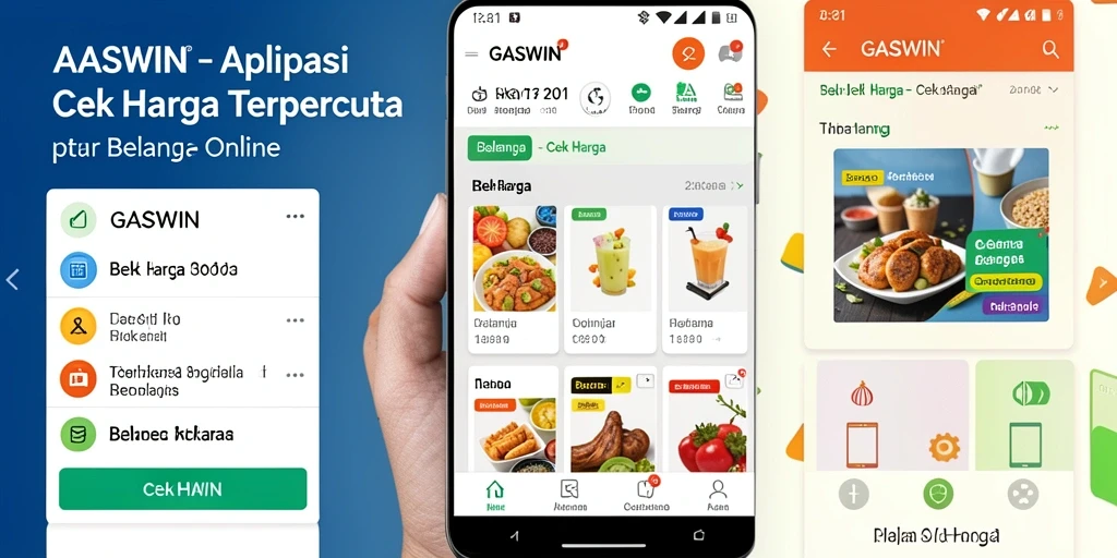 Tampilan antarmuka GASWIN menampilkan fitur Cek Harga yang mudah diakses.