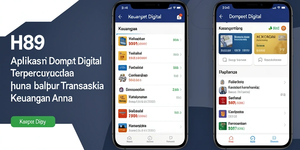 Tampilan antarmuka H89 yang modern dan fungsional untuk pengguna Dompet Digital.