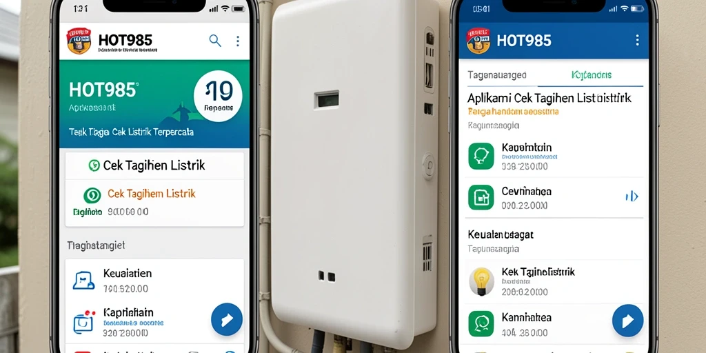 Tampilan antarmuka HOT985 saat cek tagihan listrik.