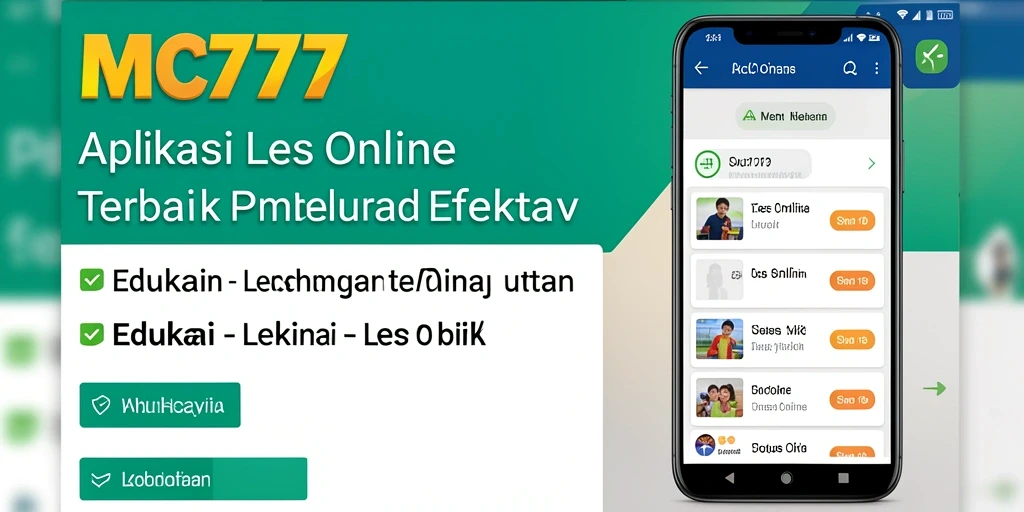 Antarmuka aplikasi MC777 yang memudahkan belajar Les Online.