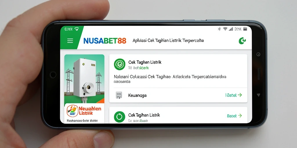 Tampilan antarmuka NUSABET88 untuk cek tagihan listrik yang mudah digunakan.