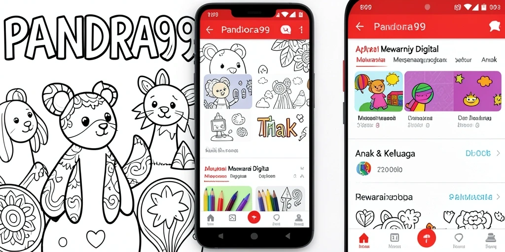 Antarmuka PANDORA99 yang menarik untuk anak-anak saat mewarnai.