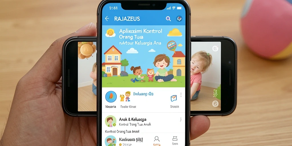 Tampilan antarmuka aplikasi kontrol orang tua yang intuitif dan mudah digunakan.